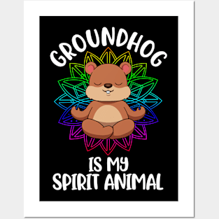 Groundhog Spirit Animal Funny Groundhog Day Gift Posters and Art